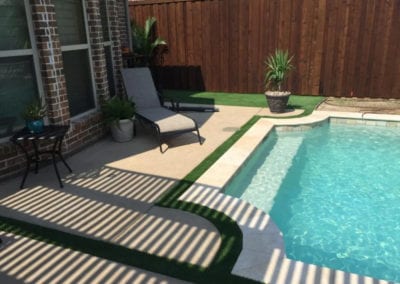 Artificial Turf Landscape Around Pool
