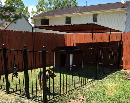Wrought iron metal fencing for dog runs