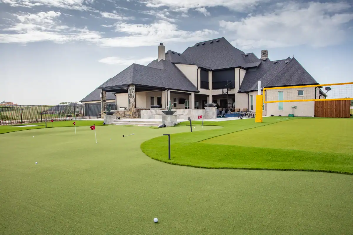 Putting Green in Flower Mound with 9 holes and outdoor lighting